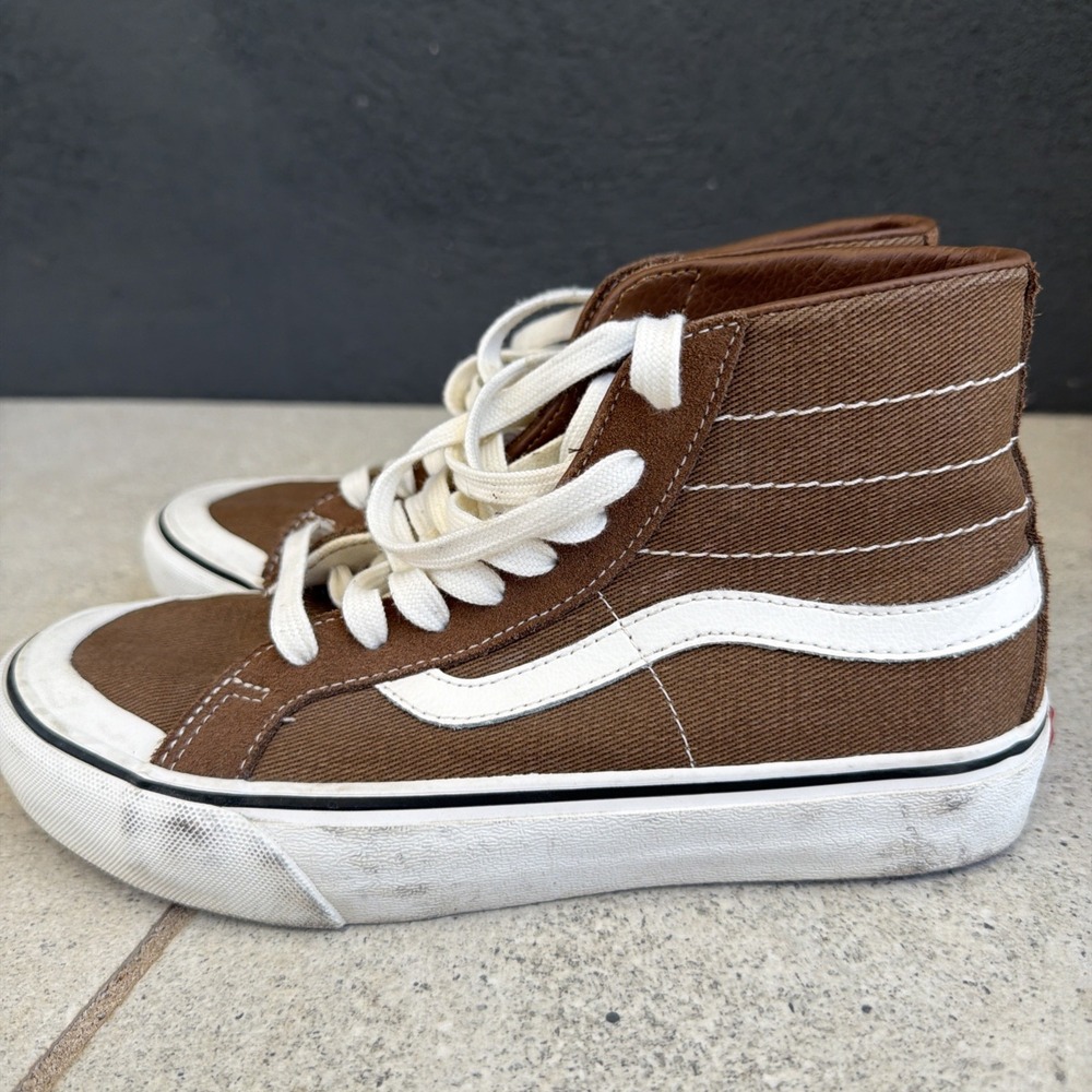 Vans Brown Canvas SK8 HI Decon SB Skate Sneakers Mens Size M5.5/F7 NEW